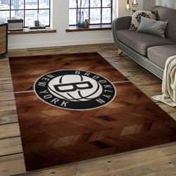 NBA Brooklyn Nets Basketball Team Logo Sport Carpet Rectangle Area Rug For Living Room BRN11