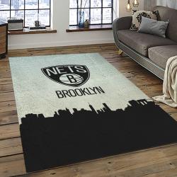 NBA Brooklyn Nets Basketball Team Logo Sport Carpet Rectangle Area Rug For Living Room BRN13