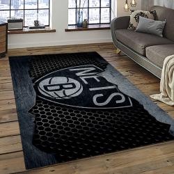 NBA Brooklyn Nets Basketball Team Logo Sport Carpet Rectangle Area Rug For Living Room BRN14