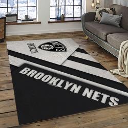 NBA Brooklyn Nets Basketball Team Logo Sport Carpet Rectangle Area Rug For Living Room BRN16