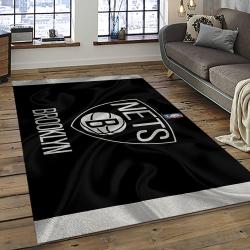 NBA Brooklyn Nets Basketball Team Logo Sport Carpet Rectangle Area Rug For Living Room BRN23