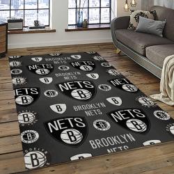 NBA Brooklyn Nets Basketball Team Logo Sport Carpet Rectangle Area Rug For Living Room BRN3