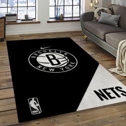 NBA Brooklyn Nets Basketball Team Logo Sport Carpet Rectangle Area Rug For Living Room BRN30