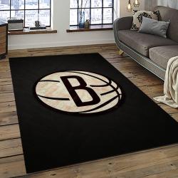 NBA Brooklyn Nets Basketball Team Logo Sport Carpet Rectangle Area Rug For Living Room BRN31