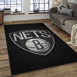 NBA Brooklyn Nets Basketball Team Logo Sport Carpet Rectangle Area Rug For Living Room BRN4
