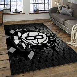 NBA Brooklyn Nets Basketball Team Logo Sport Carpet Rectangle Area Rug For Living Room BRN6