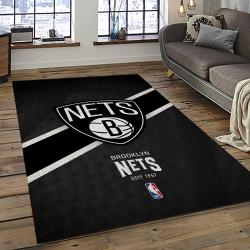 NBA Brooklyn Nets Basketball Team Logo Sport Carpet Rectangle Area Rug For Living Room BRN7