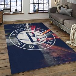 NBA Brooklyn Nets Basketball Team Logo Sport Carpet Rectangle Area Rug For Living Room BRN8