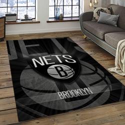 NBA Brooklyn Nets Basketball Team Logo Sport Carpet Rectangle Area Rug For Living Room BRN9