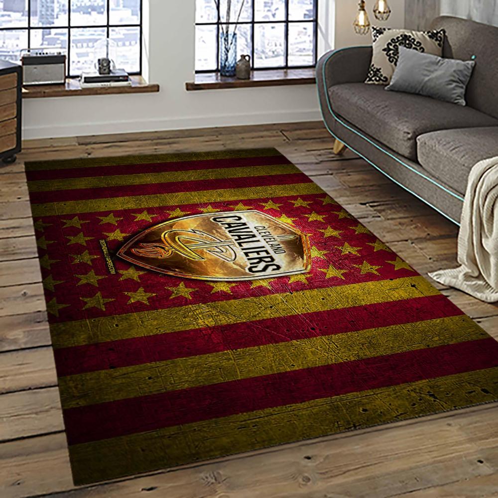 NBA Cleveland Cavaliers Basketball Team Logo Sport Carpet Rectangle Area Rug For Living Room CCA23