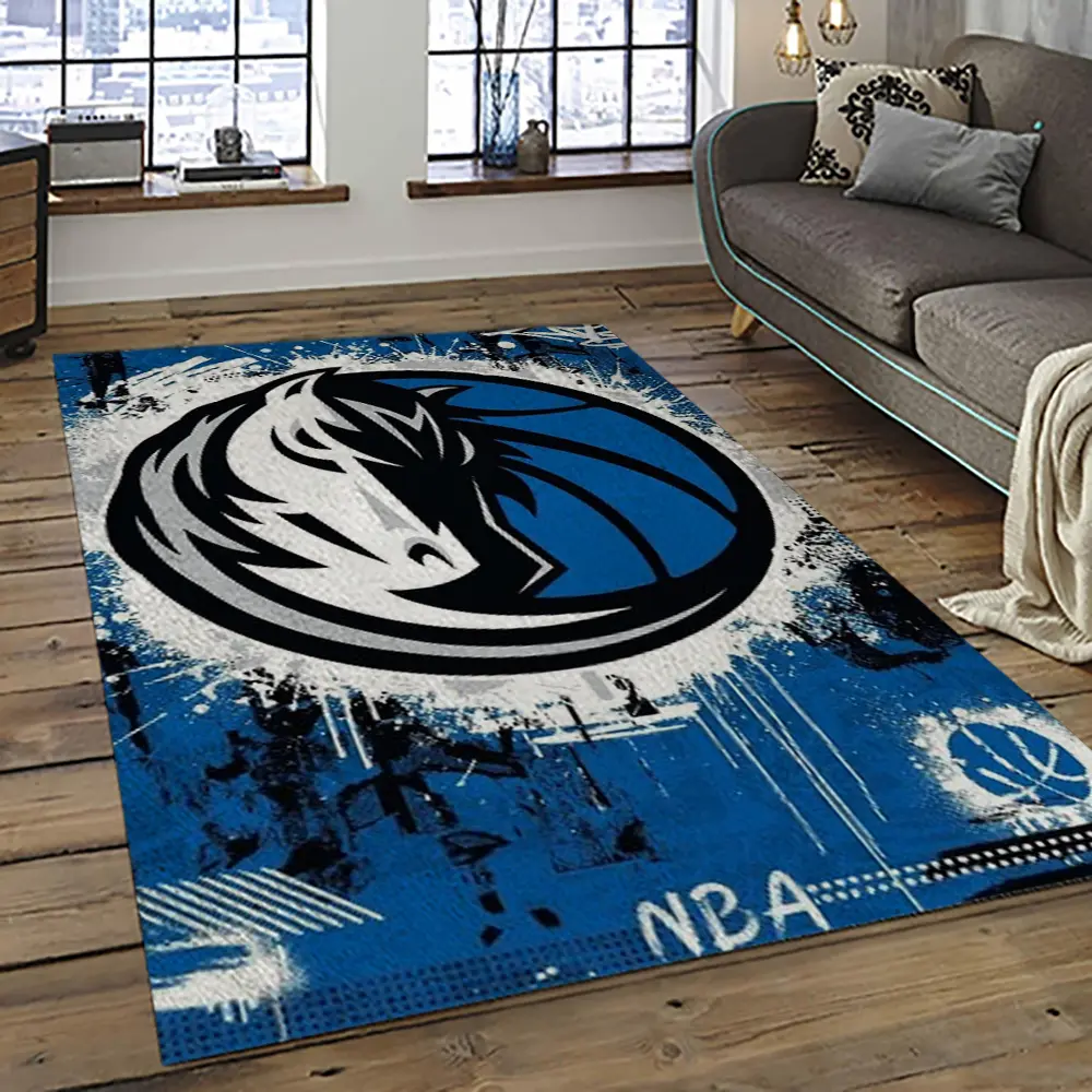 NBA Dallas Mavericks Basketball Team Logo Sport Carpet Rectangle Area Rug For Living Room DMR3