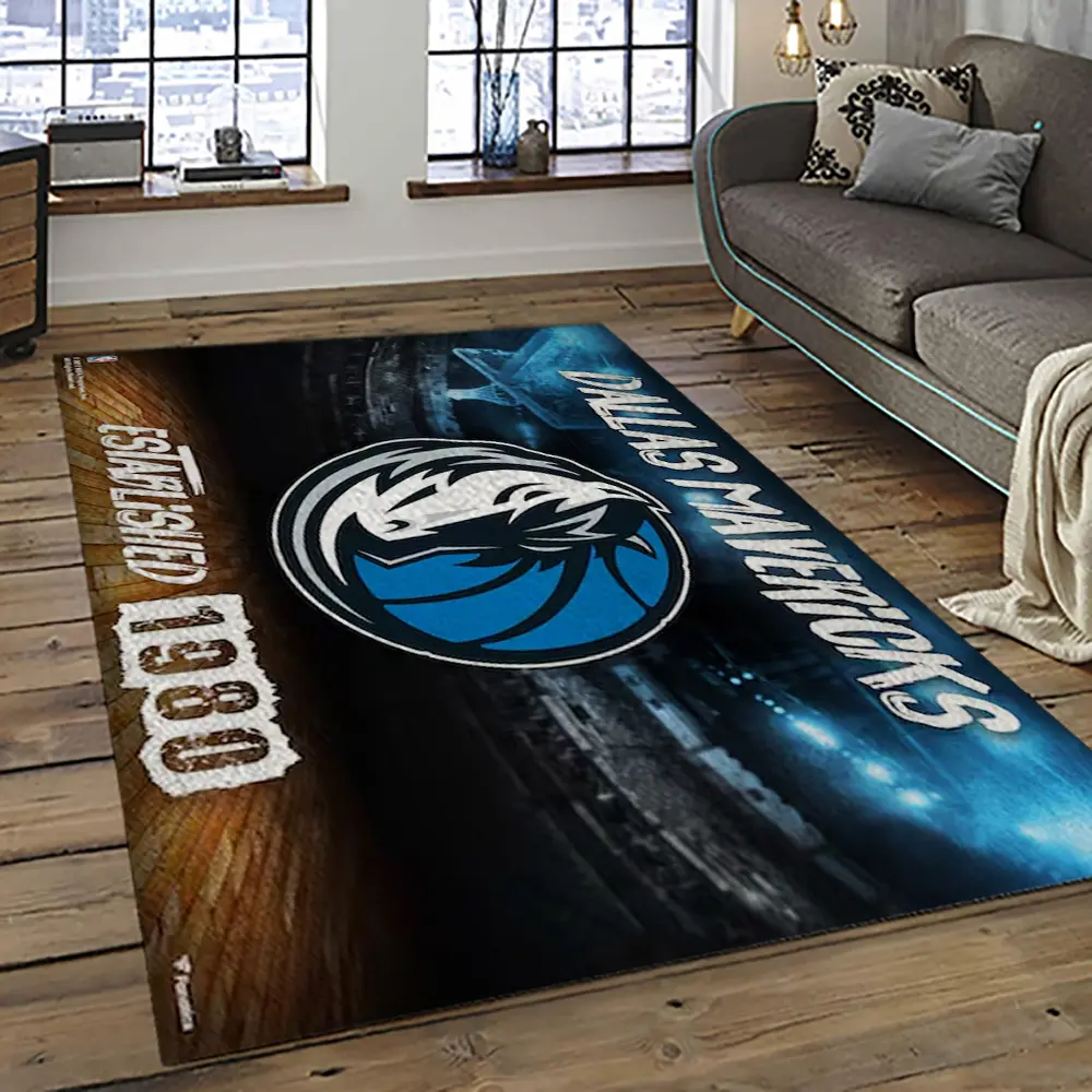 NBA Dallas Mavericks Basketball Team Logo Sport Carpet Rectangle Area Rug For Living Room DMR6