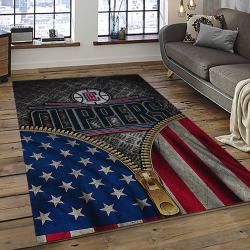 NBA Los Angeles Clippers Basketball Team Logo Sport Carpet Rectangle Area Rug For Living Room LAC8
