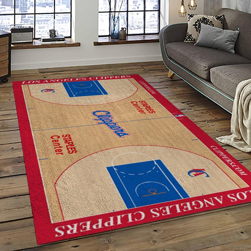 NBA Los Angeles Clippers Basketball Team Logo Sport Carpet Rectangle Area Rug For Living Room LAC9
