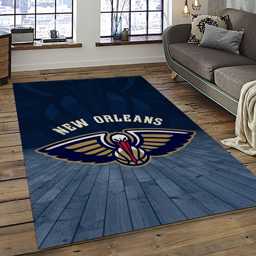 NBA New Orleans Pelicans Basketball Team Logo Sport Carpet Rectangle Area Rug For Living Room NOP12