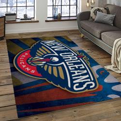 NBA New Orleans Pelicans Basketball Team Logo Sport Carpet Rectangle Area Rug For Living Room NOP15