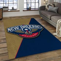NBA New Orleans Pelicans Basketball Team Logo Sport Carpet Rectangle Area Rug For Living Room NOP18
