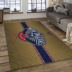 NBA New Orleans Pelicans Basketball Team Logo Sport Carpet Rectangle Area Rug For Living Room NOP19