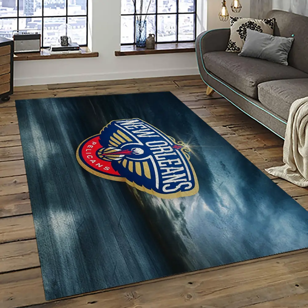 NBA New Orleans Pelicans Basketball Team Logo Sport Carpet Rectangle Area Rug For Living Room NOP20