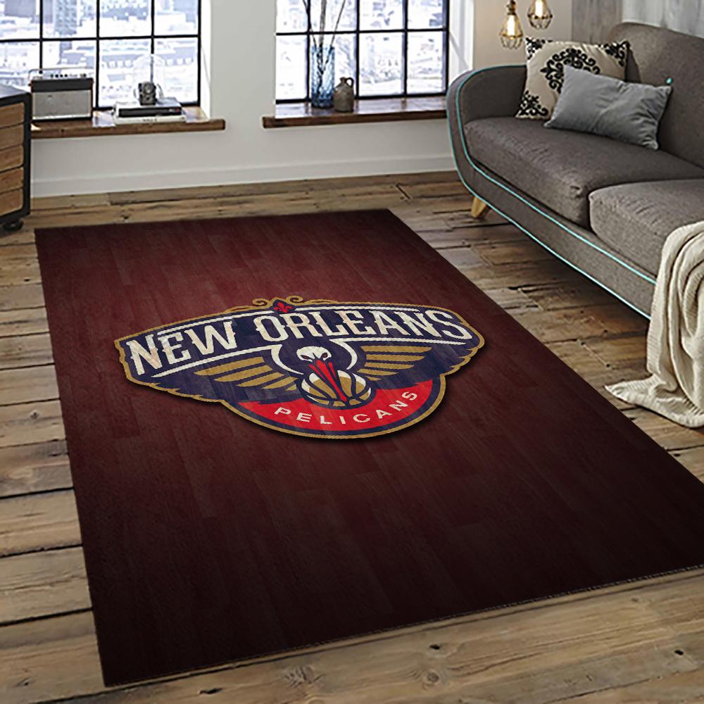 NBA New Orleans Pelicans Basketball Team Logo Sport Carpet Rectangle Area Rug For Living Room NOP21