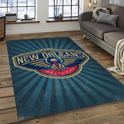 NBA New Orleans Pelicans Basketball Team Logo Sport Carpet Rectangle Area Rug For Living Room NOP3