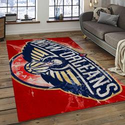 NBA New Orleans Pelicans Basketball Team Logo Sport Carpet Rectangle Area Rug For Living Room NOP34