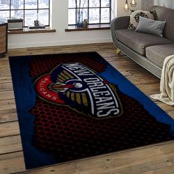 NBA New Orleans Pelicans Basketball Team Logo Sport Carpet Rectangle Area Rug For Living Room NOP35