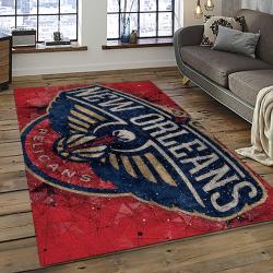 NBA New Orleans Pelicans Basketball Team Logo Sport Carpet Rectangle Area Rug For Living Room NOP36
