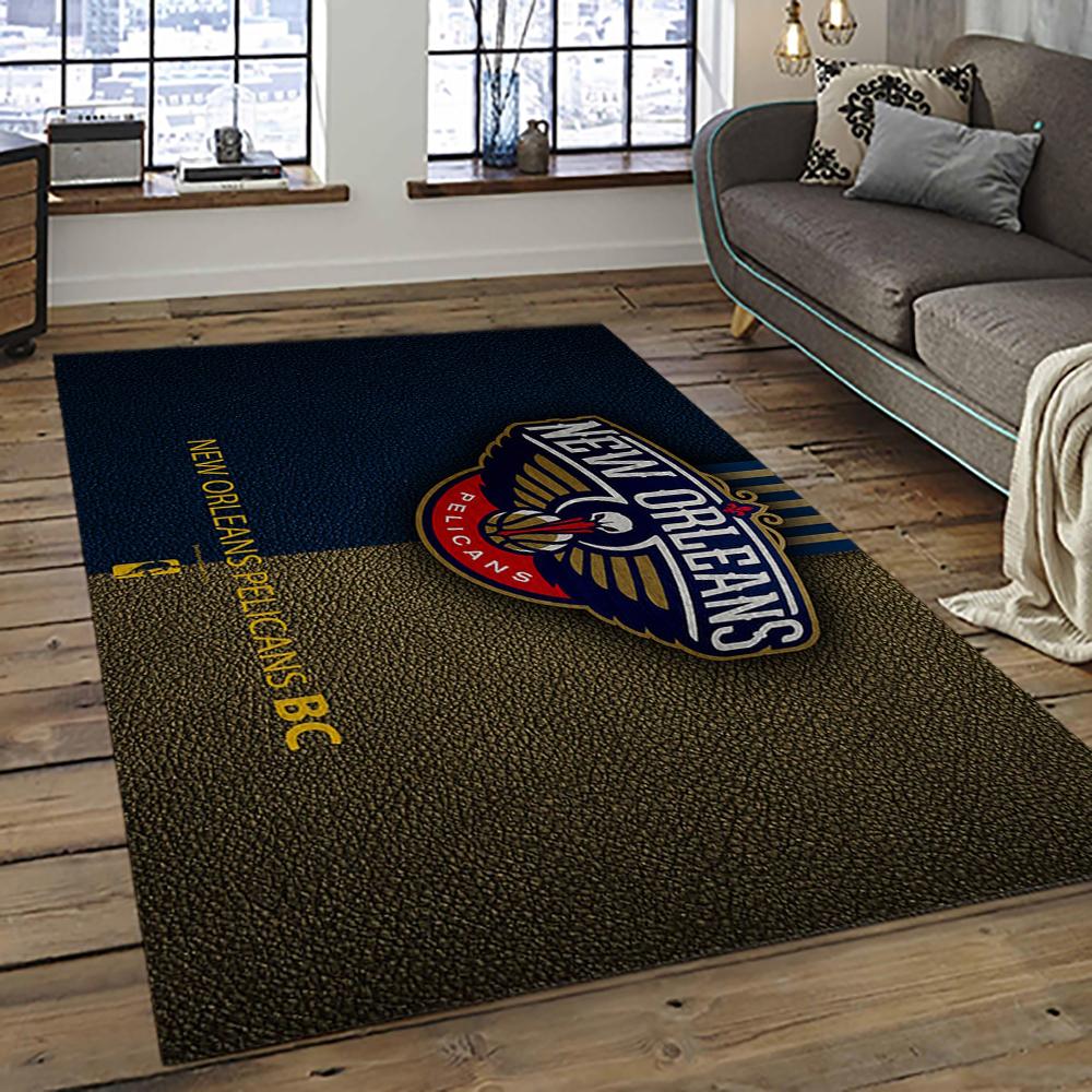 NBA New Orleans Pelicans Basketball Team Logo Sport Carpet Rectangle Area Rug For Living Room NOP37