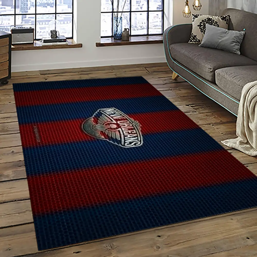 NBA New Orleans Pelicans Basketball Team Logo Sport Carpet Rectangle Area Rug For Living Room NOP39
