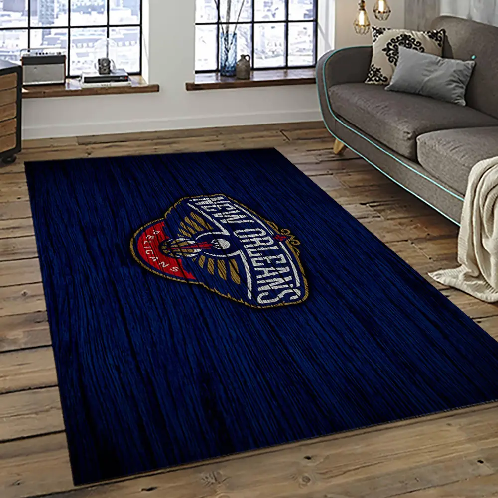 NBA New Orleans Pelicans Basketball Team Logo Sport Carpet Rectangle Area Rug For Living Room NOP45