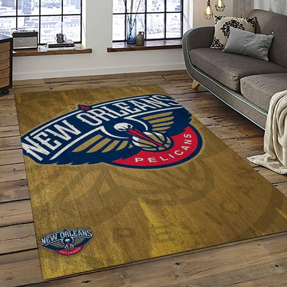 NBA New Orleans Pelicans Basketball Team Logo Sport Carpet Rectangle Area Rug For Living Room NOP9