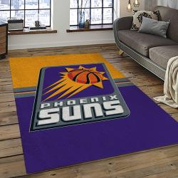 NBA Phoenix Suns Basketball Team Logo Sport Carpet Rectangle Area Rug For Living Room PS11