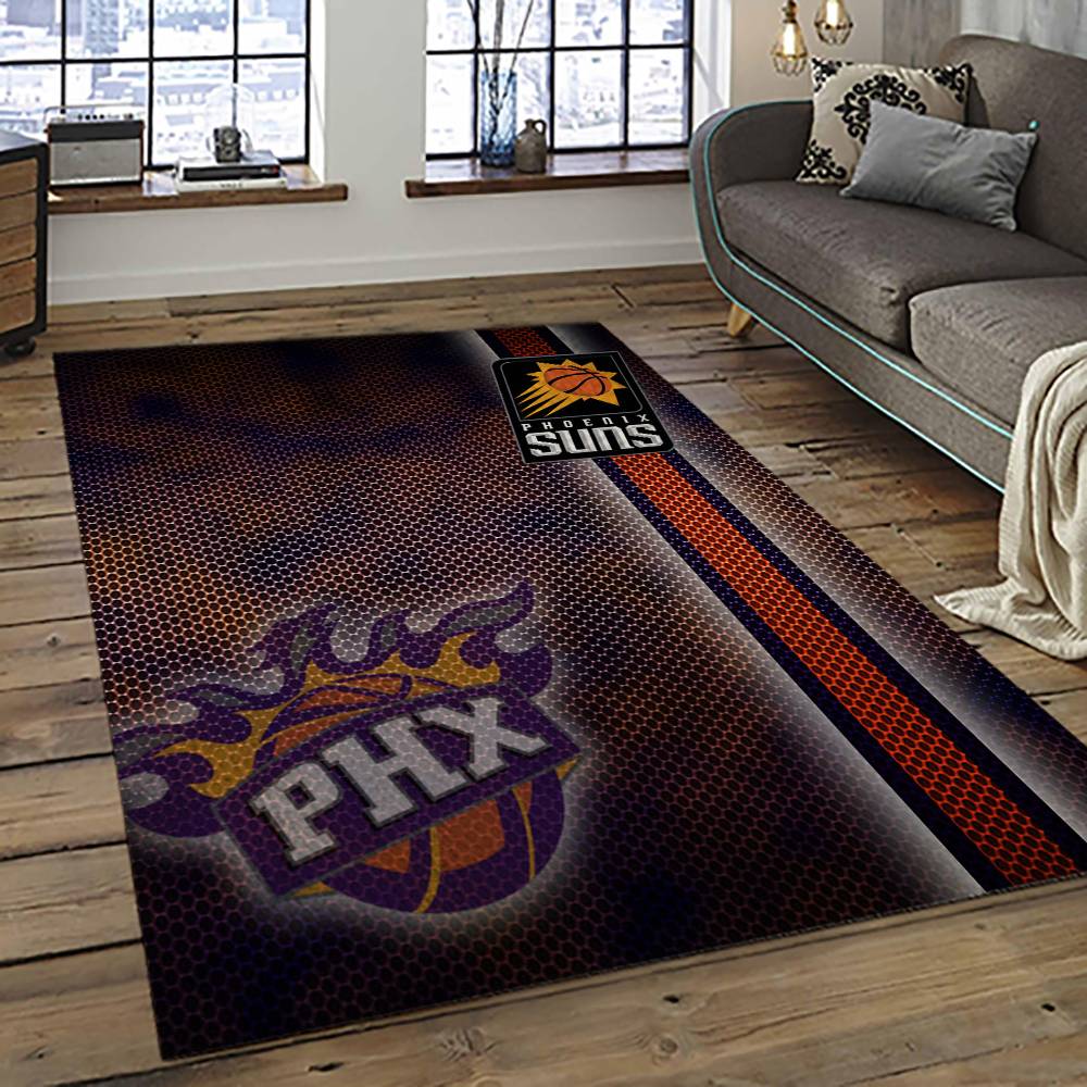 NBA Phoenix Suns Basketball Team Logo Sport Carpet Rectangle Area Rug For Living Room PS15