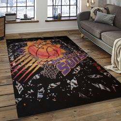 NBA Phoenix Suns Basketball Team Logo Sport Carpet Rectangle Area Rug For Living Room PS21