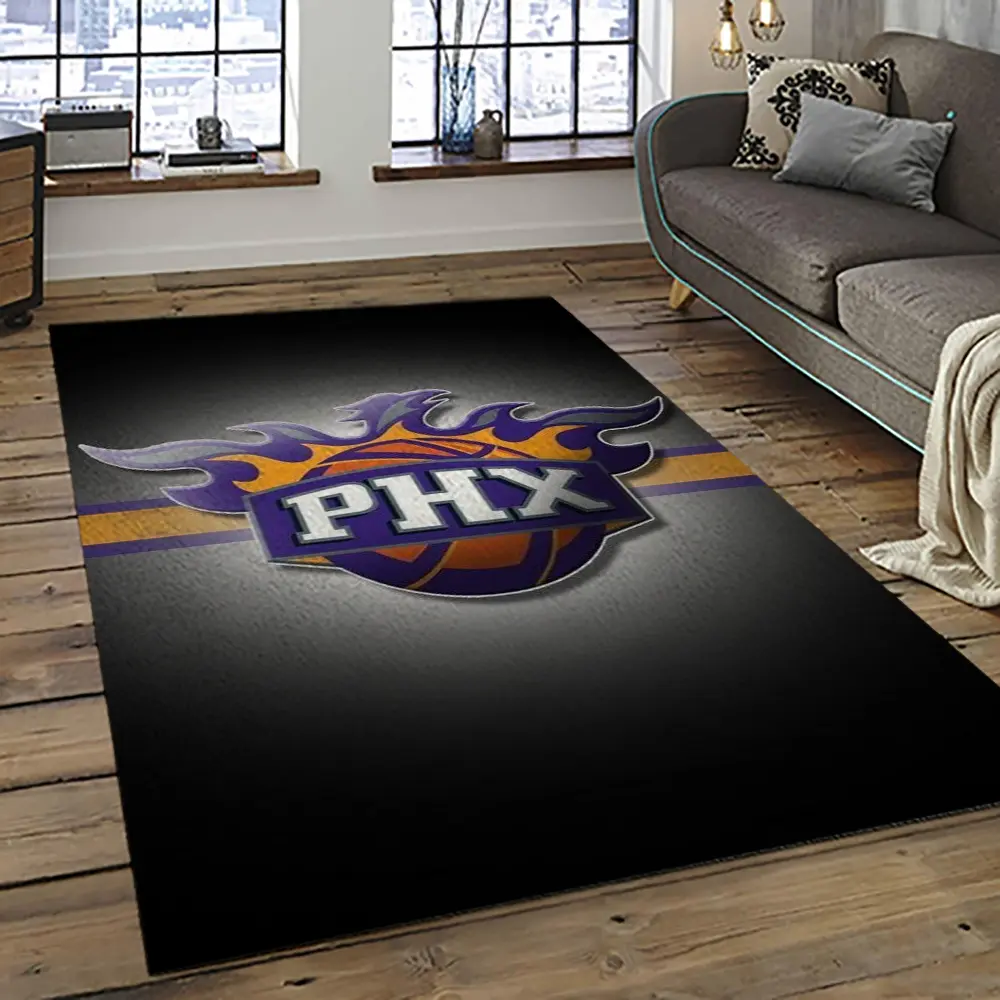 NBA Phoenix Suns Basketball Team Logo Sport Carpet Rectangle Area Rug For Living Room PS28