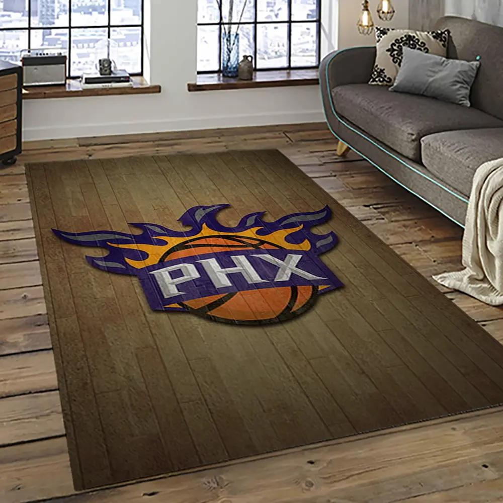 NBA Phoenix Suns Basketball Team Logo Sport Carpet Rectangle Area Rug For Living Room PS36