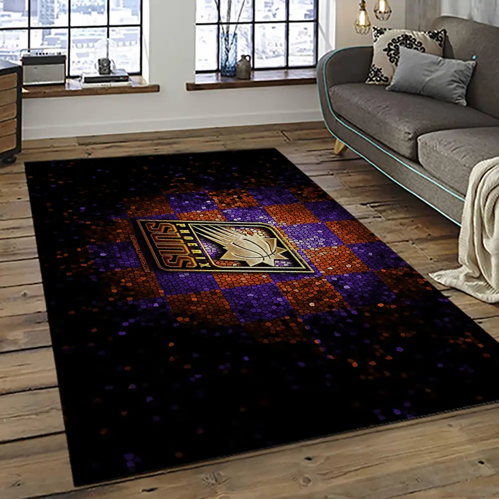 NBA Phoenix Suns Basketball Team Logo Sport Carpet Rectangle Area Rug For Living Room PS39