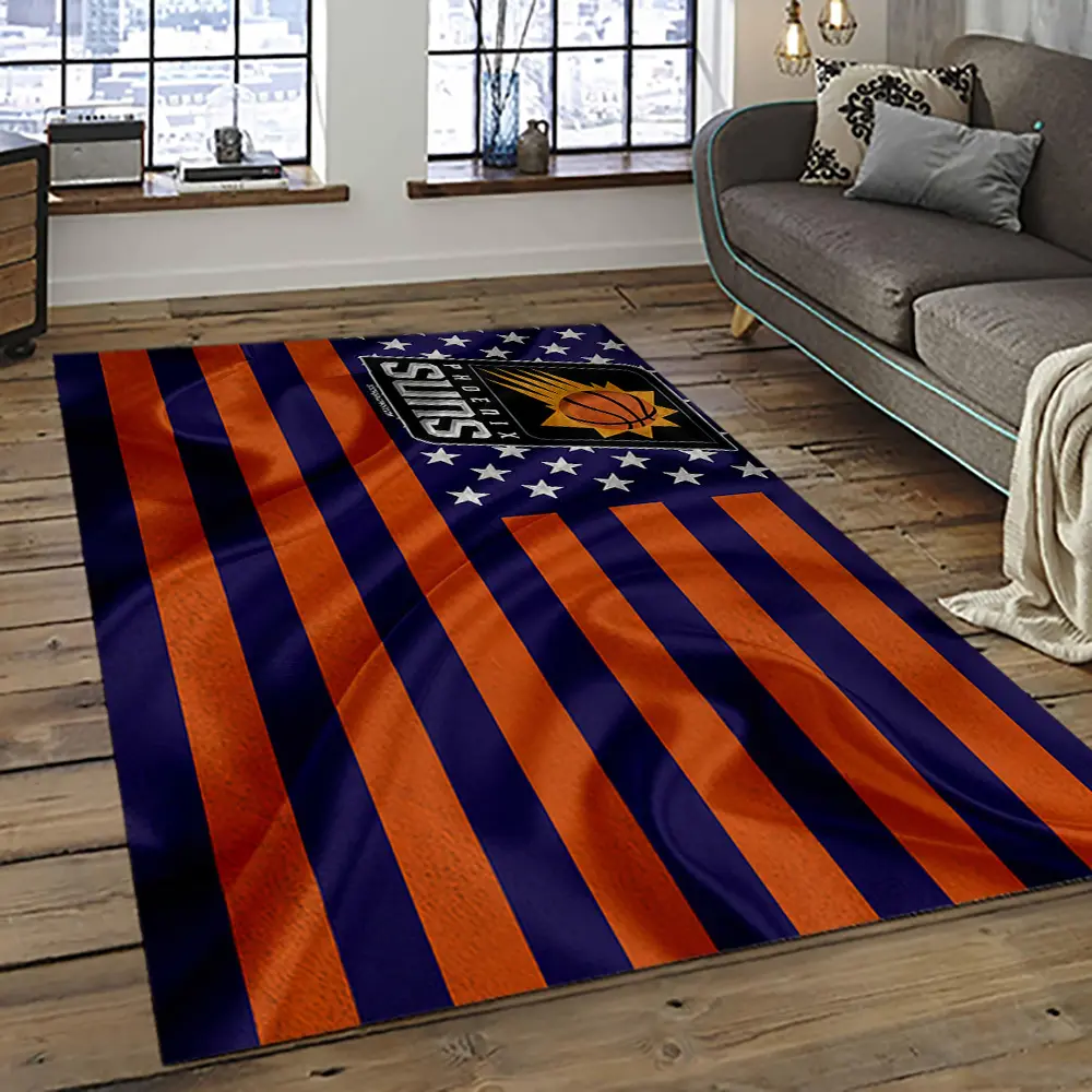 NBA Phoenix Suns Basketball Team Logo Sport Carpet Rectangle Area Rug For Living Room PS41