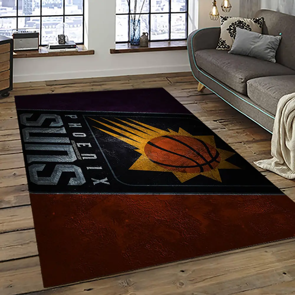 NBA Phoenix Suns Basketball Team Logo Sport Carpet Rectangle Area Rug For Living Room PS46