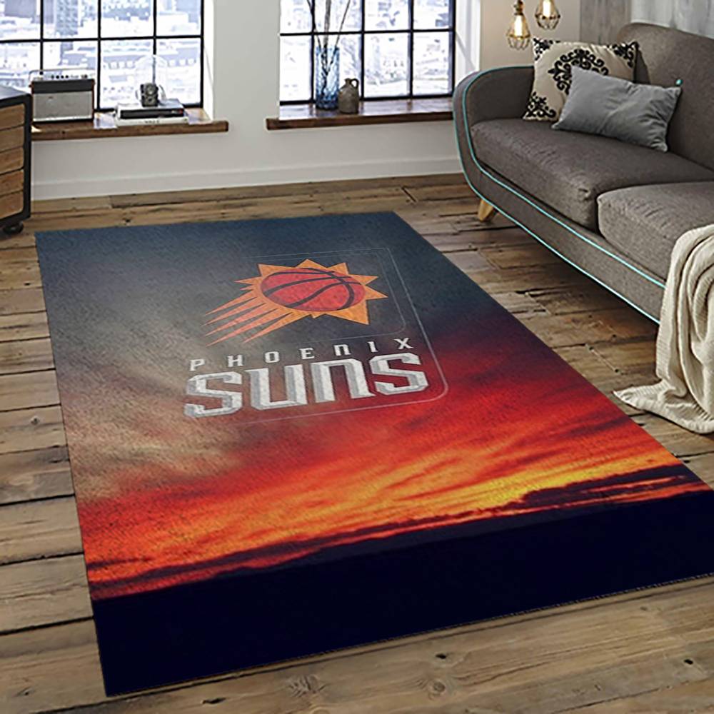 NBA Phoenix Suns Basketball Team Logo Sport Carpet Rectangle Area Rug For Living Room PS52