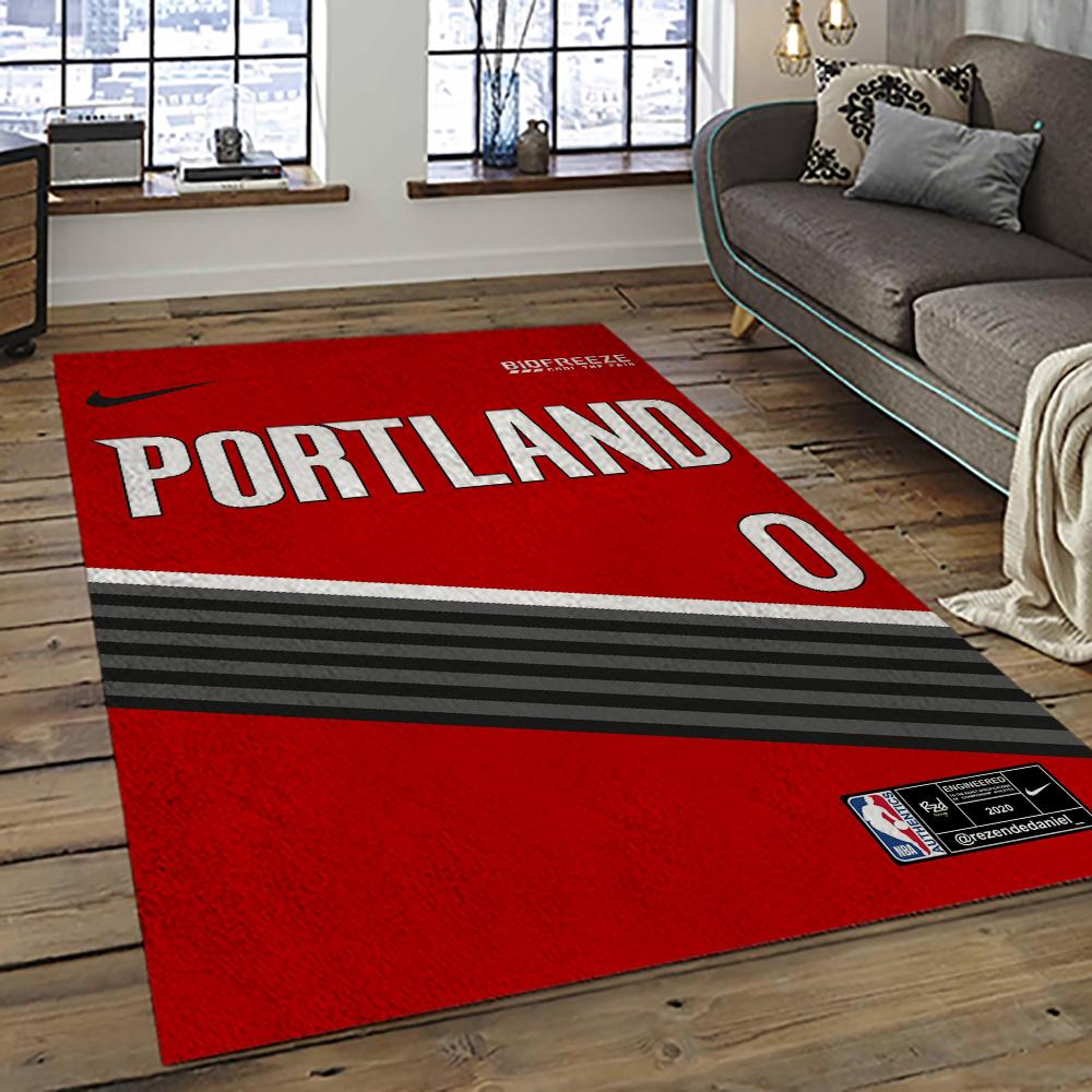 NBA Portland Trail Blazers Basketball Team Logo Sport Carpet Rectangle Area Rug For Living Room PTB11