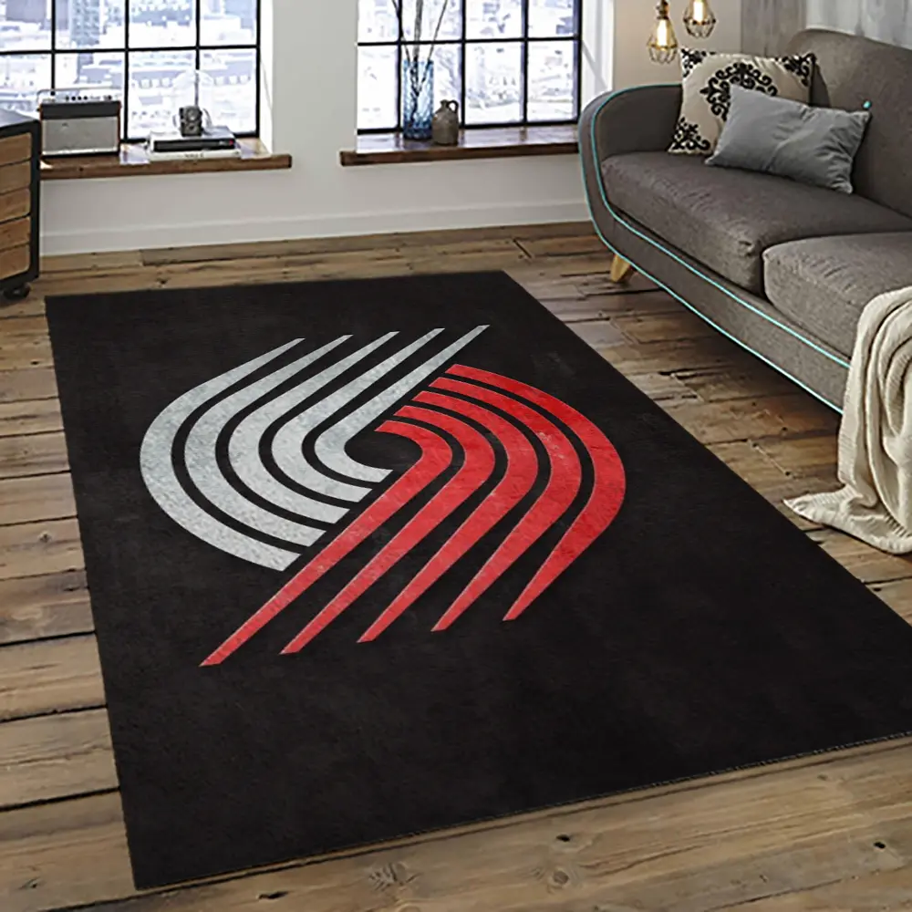NBA Portland Trail Blazers Basketball Team Logo Sport Carpet Rectangle Area Rug For Living Room PTB12