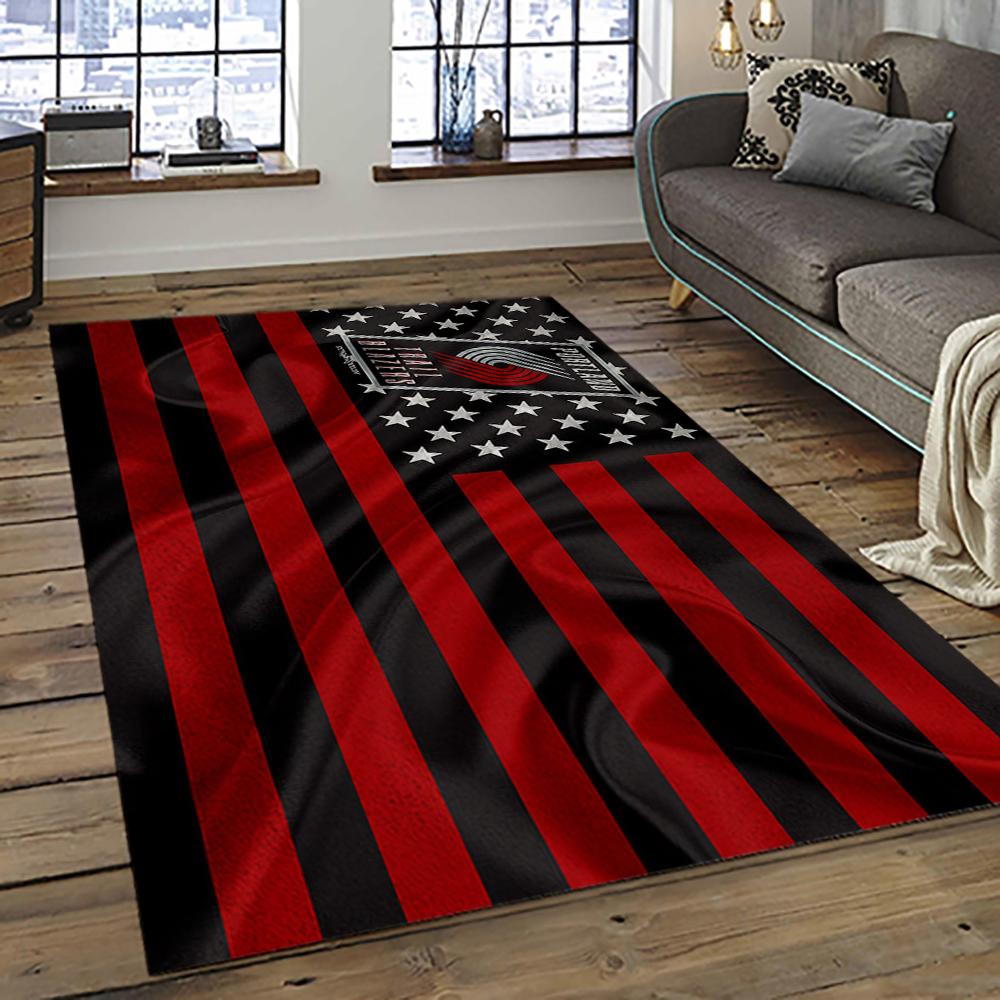 NBA Portland Trail Blazers Basketball Team Logo Sport Carpet Rectangle Area Rug For Living Room PTB20