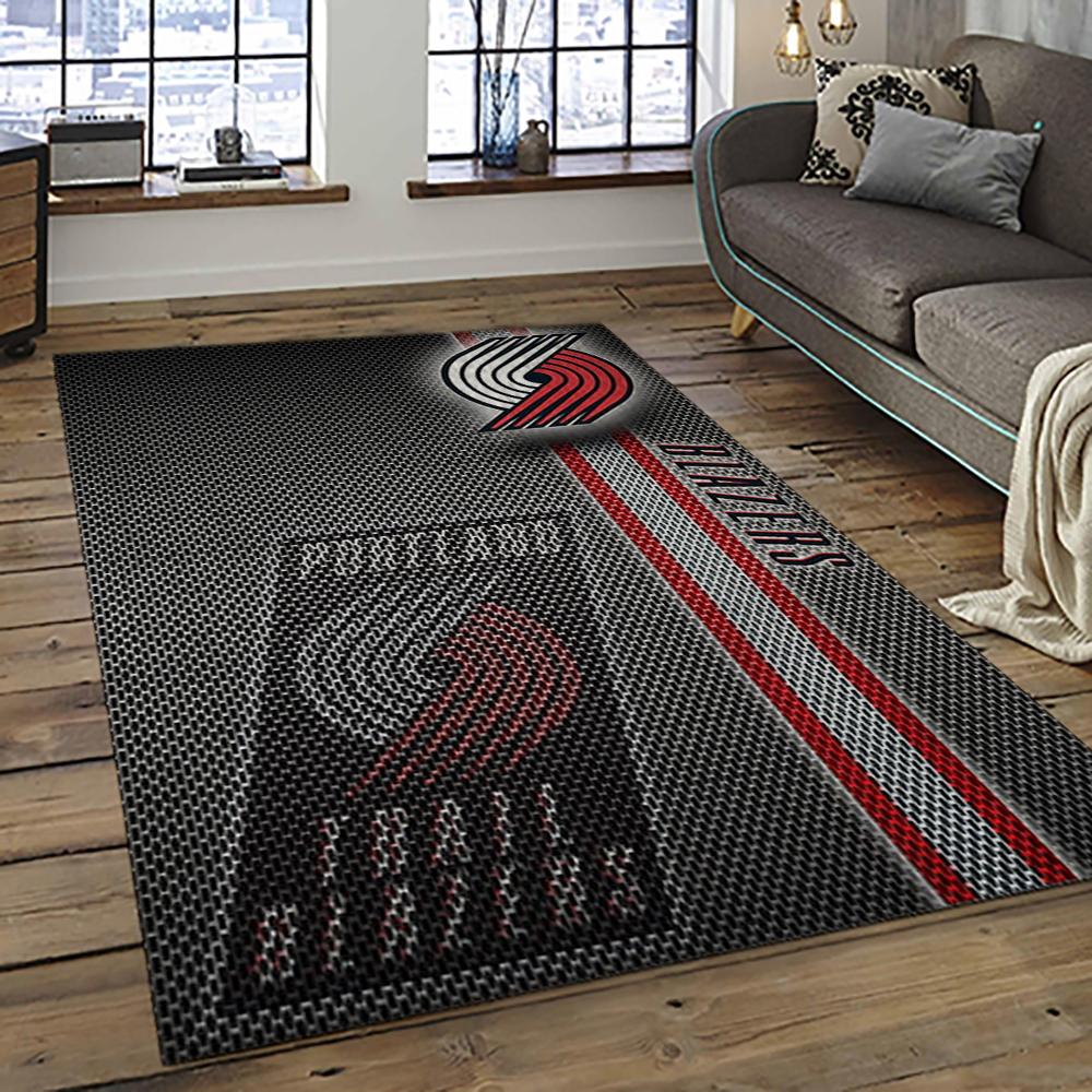 NBA Portland Trail Blazers Basketball Team Logo Sport Carpet Rectangle Area Rug For Living Room PTB24