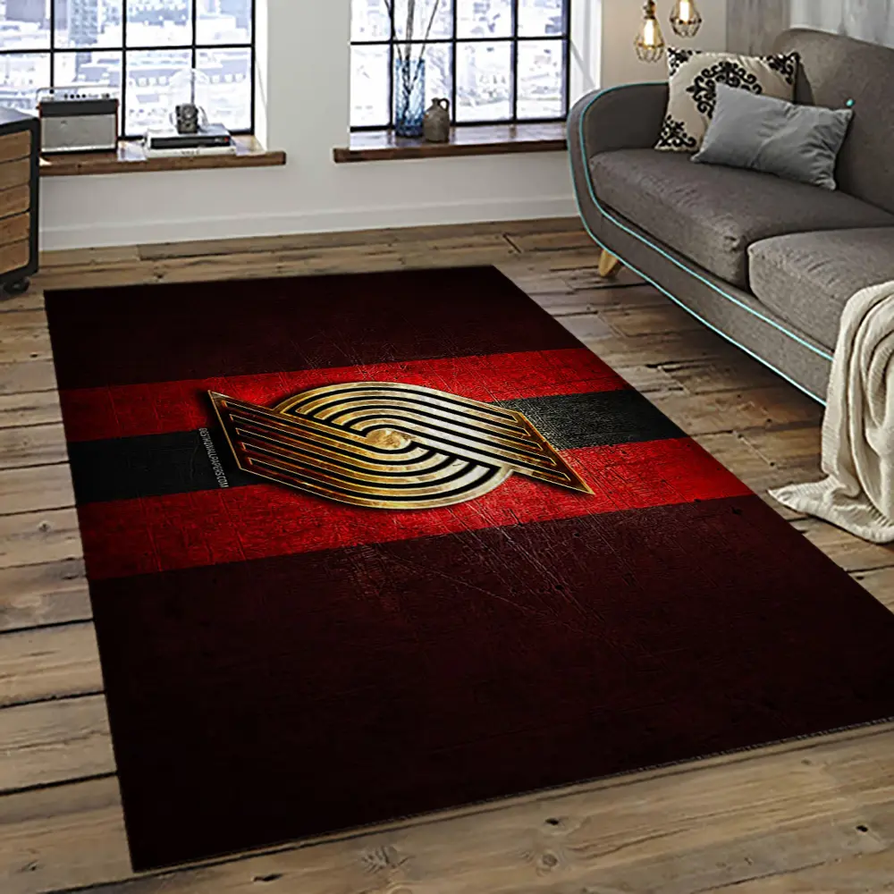 NBA Portland Trail Blazers Basketball Team Logo Sport Carpet Rectangle Area Rug For Living Room PTB36