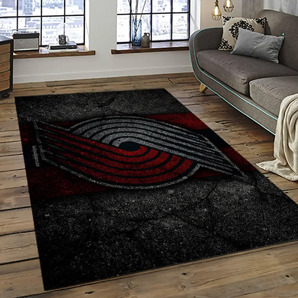 NBA Portland Trail Blazers Basketball Team Logo Sport Carpet Rectangle Area Rug For Living Room PTB38