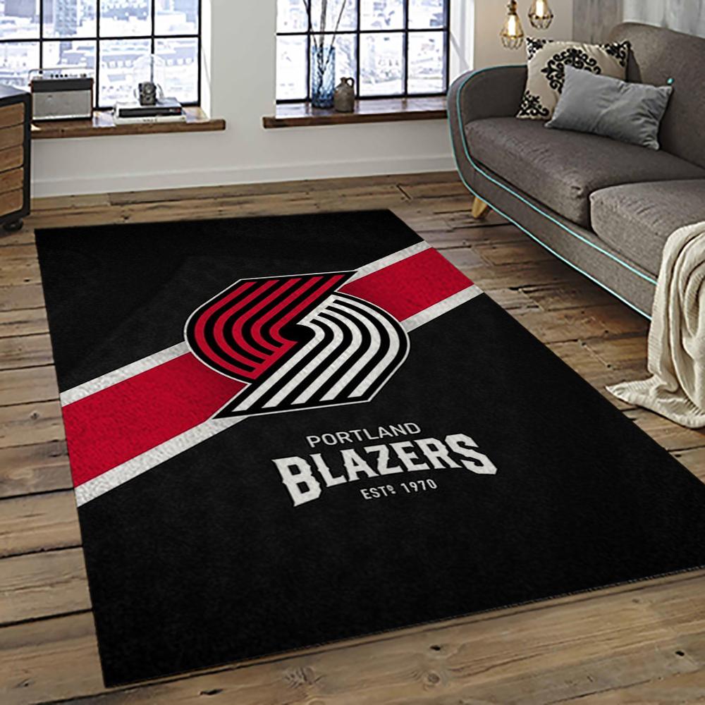 NBA Portland Trail Blazers Basketball Team Logo Sport Carpet Rectangle Area Rug For Living Room PTB8