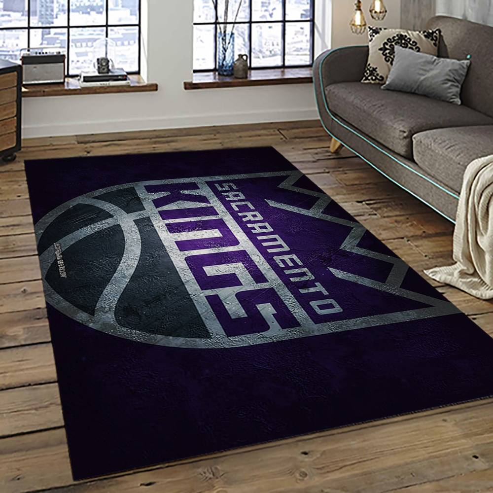 NBA Sacramento Kings Basketball Team Logo Sport Carpet Rectangle Area Rug For Living Room SCK17