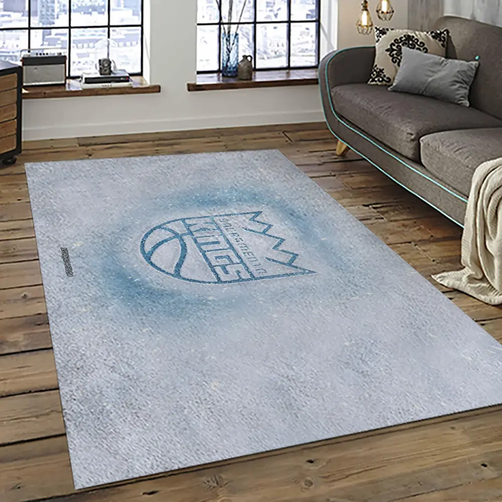 NBA Sacramento Kings Basketball Team Logo Sport Carpet Rectangle Area Rug For Living Room SCK18